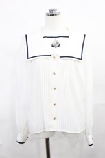画像1: Amavel / エンブレム刺繍セーラーブラウス Free オフ/ネイビー H-26-07-07-1033-CA-BL-NS-ZH (1)
