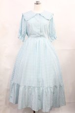 画像1: m petit by misako / AOKデシンギンガムOP M サックス H-26-07-07-1004-LO-OP-NS-ZH (1)