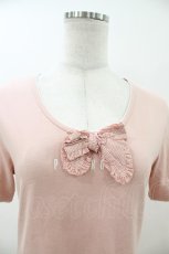 画像3: PINK HOUSE / リボン付き半袖Tシャツ M ピンク H-26-07-07-060-LO-TS-YZ-ZH (3)