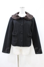 画像1: m petit by misako / ファーエリショートJKナガ ジャケット M ブラック H-26-07-07-064-LO-CO-NS-ZH (1)