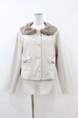 画像1: m petit by misako / ファーエリショートJKナガ ジャケット M アイボリー H-26-07-07-065-LO-CO-NS-ZH (1)