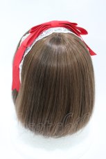 画像2: axes femme kawaii / レースリボンカチューシャ  白/レッド H-26-07-07-012-AX-AC-NS-ZH (2)