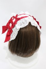 画像2: axes femme kawaii / トーションレースヘッドドレス  オフ/レッド H-26-07-07-020-AX-AC-NS-ZH (2)