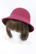画像1: m petit by misako / AM*NIリボンメトロハット  ワイン H-26-07-09-1001-LO-AC-NS-ZH (1)