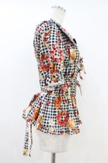 画像3: metamorphose / 【プラスサイズ】Gingham fruits tart 半袖ブラウス size 2 ブラック H-26-07-09-1036-ME-BL-YZ-ZH (3)