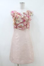 画像1: JESUS DIAMANTE / ミシュランディナーワンピース 40 トランプ薔薇/シャンタンピンク H-26-07-09-1049-JE-OP-NS-ZH (1)