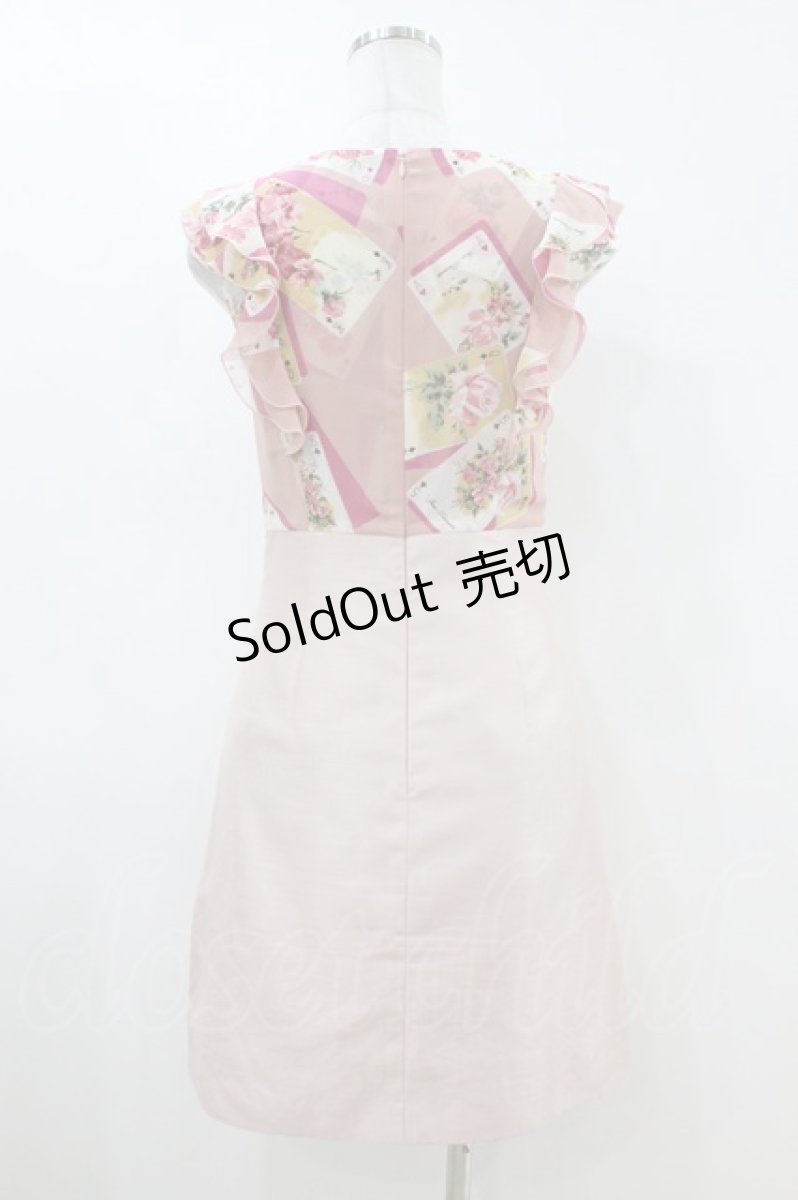 画像2: JESUS DIAMANTE / ミシュランディナーワンピース 40 トランプ薔薇/シャンタンピンク H-26-07-09-1049-JE-OP-NS-ZH (2)