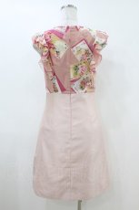 画像2: JESUS DIAMANTE / ミシュランディナーワンピース 40 トランプ薔薇/シャンタンピンク H-26-07-09-1049-JE-OP-NS-ZH (2)