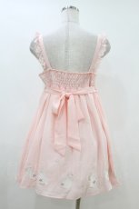 画像2: To Alice / うさぎ刺繍ジャンパースカート S ピンク H-26-07-09-1050-LO-OP-NS-ZH (2)