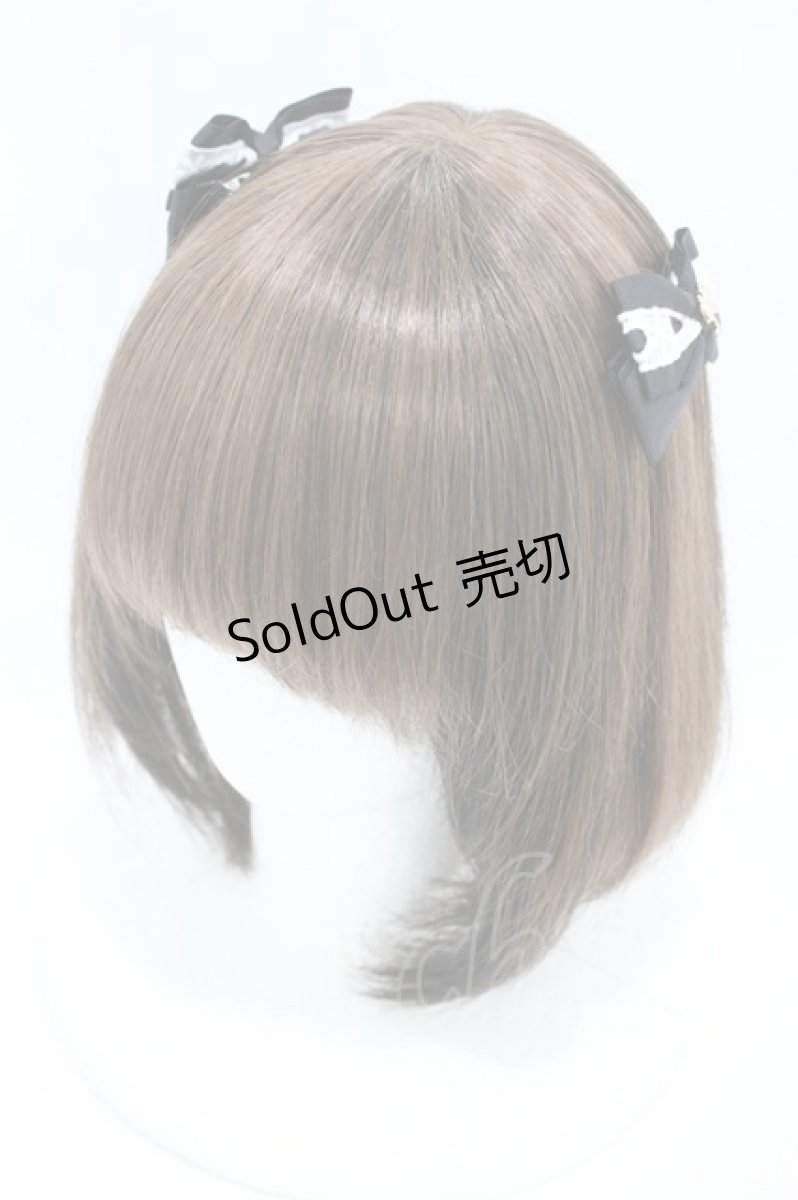 画像1: m petit by misako / レースリボンクリップ  ブラック H-26-07-09-1013-LO-AC-YZ-ZH (1)