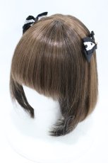 画像1: m petit by misako / レースリボンクリップ  ブラック H-26-07-09-1013-LO-AC-YZ-ZH (1)