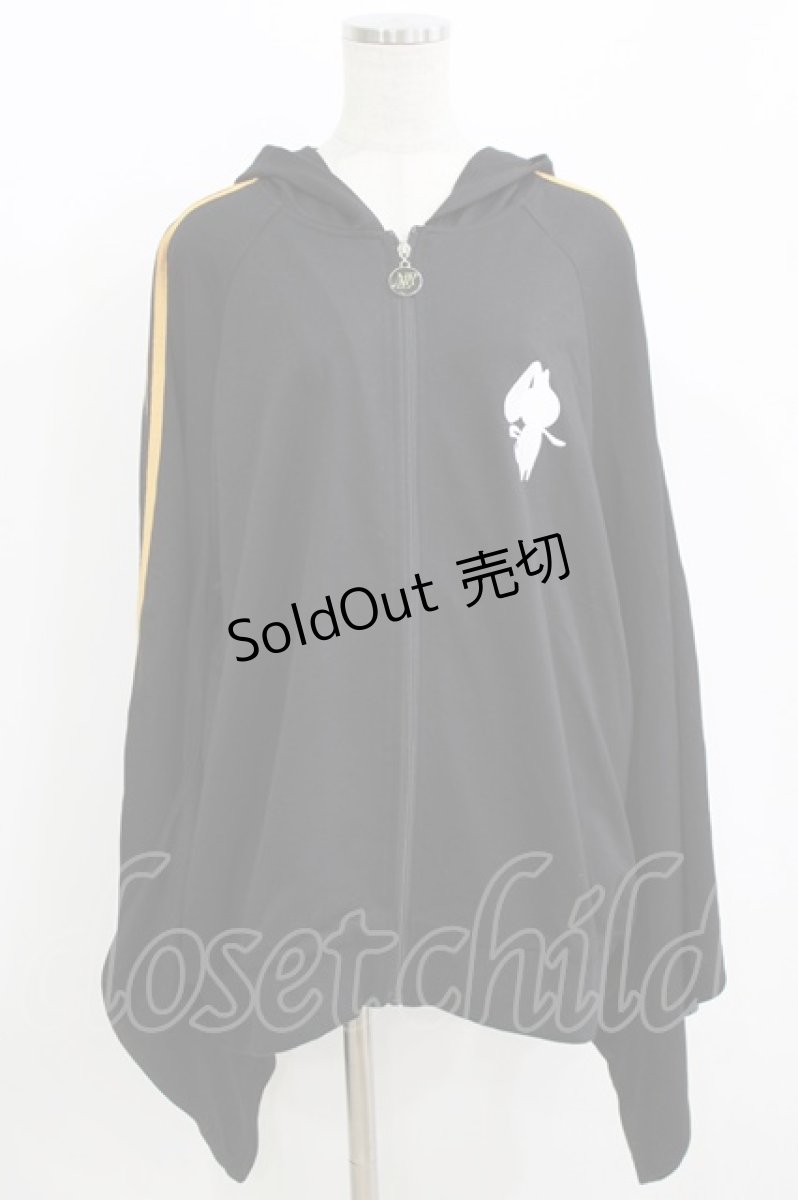 画像1: NieR Clothing / 着物袖風ZIPパーカー F 黒 H-26-07-09-008-PU-TO-AK-ZH (1)