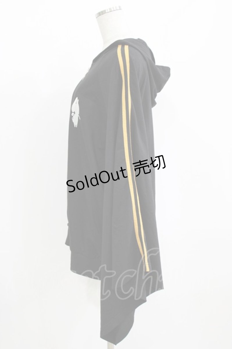 画像2: NieR Clothing / 着物袖風ZIPパーカー F 黒 H-26-07-09-008-PU-TO-AK-ZH (2)