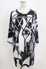 画像1: ankoROCK / プリント半袖CUTSEW  黒×白 H-26-07-09-011-PU-TO-AK-ZH (1)