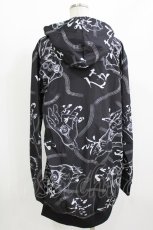 画像3: NieR Clothing / 総柄ZIPパーカー F 黒 H-26-07-09-012-PU-TO-AK-ZH (3)