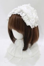 画像1: ATELIER PIERROT / Lace-up Frill Headdress  白 H-26-07-09-018-EL-AC-AK-ZH (1)