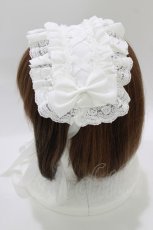 画像2: ATELIER PIERROT / Lace-up Frill Headdress  白 H-26-07-09-018-EL-AC-AK-ZH (2)
