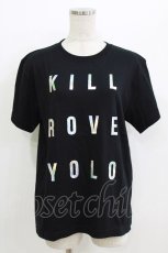 画像1: KRY CLOTHING / 英字プリントTシャツ  黒×ホログラム H-26-07-10-005-PU-TS-KB-ZH (1)