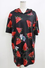 画像1: NieR Clothing / 半袖プルパーカー  黒 H-26-07-10-007-PU-TO-KB-ZH (1)
