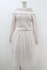画像1: mille fille closet by LODISPOTTO / オフショルニットワンピース M ピンク H-26-07-10-1024-LO-OP-NS-ZH (1)