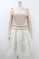 画像1: LIZ LISA / ニットドッキングワンピース 0 ピンク/オフ H-26-07-10-1025-LO-OP-NS-ZH (1)