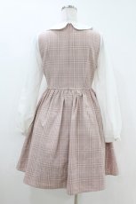 画像2: Ank Rouge / フロントリボンチェックワンピース M ピンク H-26-07-10-1026-CA-OP-NS-ZH (2)