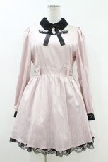 画像1: Ank Rouge / クロスチャームリボンワンピース M ピンク/ブラック H-26-07-10-1027-CA-OP-NS-ZH (1)