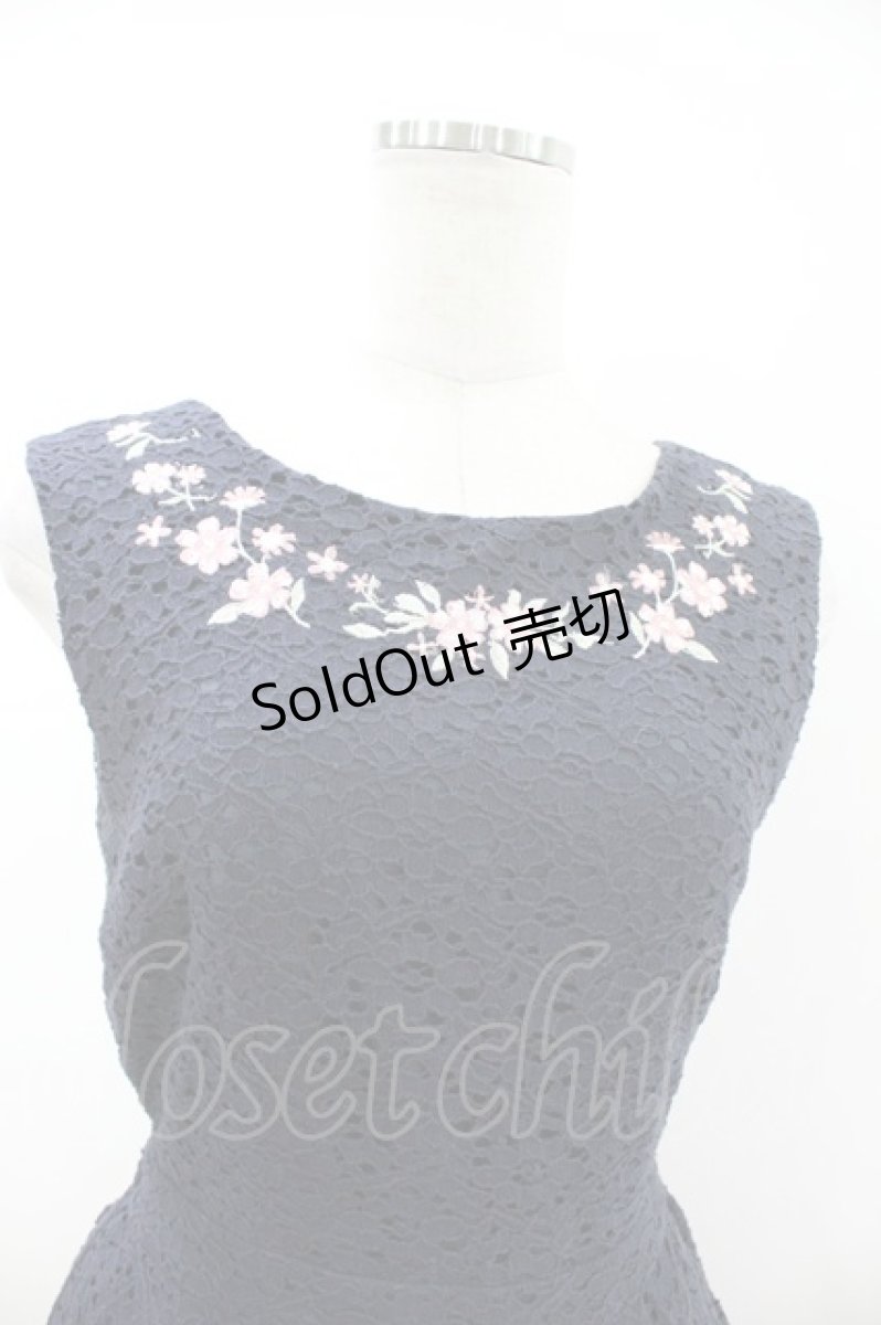 画像3: LIZ LISA / フラワー刺繍レースワンピース 0 ネイビー H-26-07-10-1036-LO-OP-NS-ZH (3)