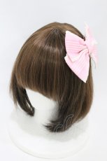 画像1: Angelic Pretty / ストライプリボンラインバレッタ  ピンク H-26-07-10-1005-AP-AC-NS-ZH (1)