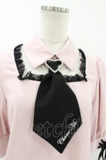 画像3: Jamie エーエヌケー / ハートバックルネクタイブラウス M ピンク/ブラック H-26-07-10-1051-LO-BL-NS-ZH (3)