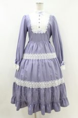 画像1: Innocent World / エリシアワンピース M スミレ×オフ/Violet×White H-26-07-10-1018-IW-OP-NS-ZH (1)
