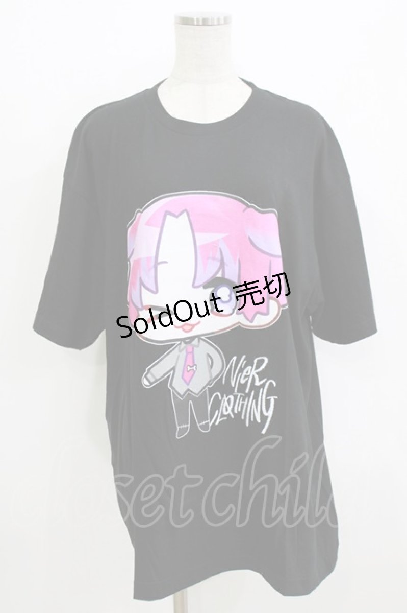 画像1: NieR Clothing / プリント半袖CUTSEW XL 黒 H-26-07-10-021-PU-TO-KB-ZH (1)