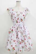画像1: Secret Honey / いちごとさくらんぼシフォンワンピース M グレー H-26-07-11-025-CA-OP-NS-ZH (1)