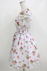 画像2: Secret Honey / いちごとさくらんぼシフォンワンピース M グレー H-26-07-11-025-CA-OP-NS-ZH (2)
