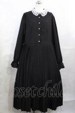 画像1: m petit by misako / AM*レースエリプリーツワンピース 3L ブラック H-26-07-11-1008-LO-OP-NS-ZH (1)