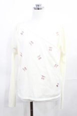 画像1: melume / maki/サクランボ刺繍ニットプルオーバー L オフ H-26-07-11-1029-0-TO-NS-ZH (1)
