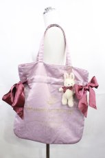 画像1: Maison de FLEUR / ラビットチャーム付きダブルリボントートバッグ  ピンク H-26-07-11-1031-LO-BG-NS-ZH (1)