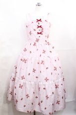 画像1: majoretty / まゆろん/いちごジャンパースカート L ピンク H-26-07-11-1004-GO-OP-NS-ZH (1)