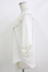 画像2: axes femme POETIQUE / 襟刺繍ボリューム袖ブラウス M 白 H-26-07-11-052-AX-BL-NS-ZH (2)