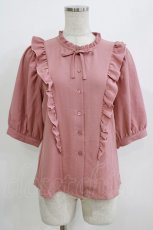 画像1: Fi.n.t / フリル使い5分袖ブラウス Free PINK H-26-07-11-054-CA-BL-NS-ZH (1)
