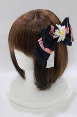 画像1: metamorphose / ことりとBerryリボンバレッタ  ネイビー H-26-07-11-084-ME-AC-NS-ZH (1)