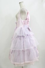 画像2: metamorphose / 【プラスサイズ】Mellifluous フロントあきフリルジャンパースカート プラスサイズ ピンク H-26-07-11-010-ME-OP-NS-ZH (2)