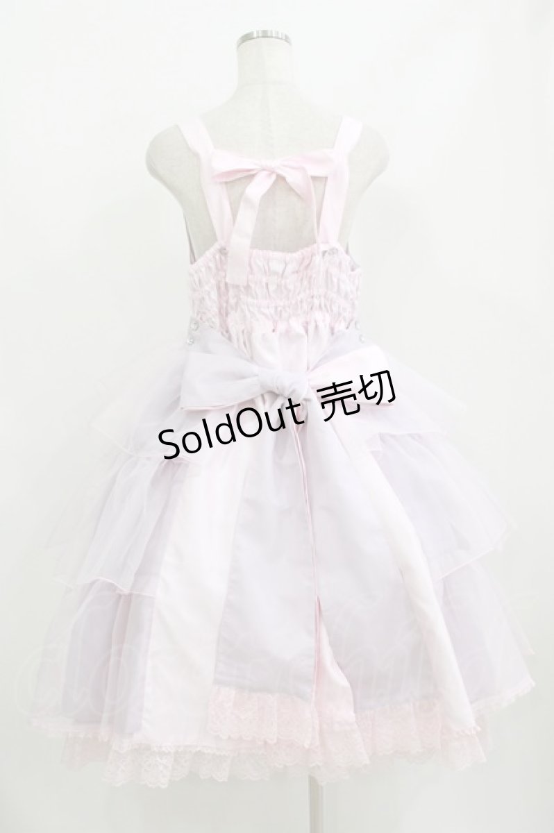 画像3: metamorphose / 【プラスサイズ】Mellifluous フロントあきフリルジャンパースカート プラスサイズ ピンク H-26-07-11-010-ME-OP-NS-ZH (3)
