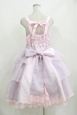 画像3: metamorphose / 【プラスサイズ】Mellifluous フロントあきフリルジャンパースカート プラスサイズ ピンク H-26-07-11-010-ME-OP-NS-ZH (3)
