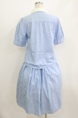 画像3: Fi.n.t / ボリューム袖マリンカラーシャツ+ウエストリボンギャザースカート Free LIGHT BLUE×WHITE H-26-07-11-012-CA-OP-NS-ZH (3)