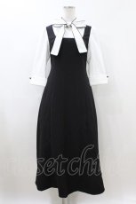 画像1: EAT ME / バイカラーボウタイレイヤードワンピース M ブラック H-26-07-12-032-LO-OP-NS-ZH (1)