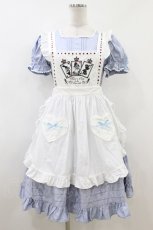 画像1: MAM MAXICIMAM / トランププリントエプロンワンピースセット Free サックス H-26-07-12-037-0-OP-NS-ZH (1)