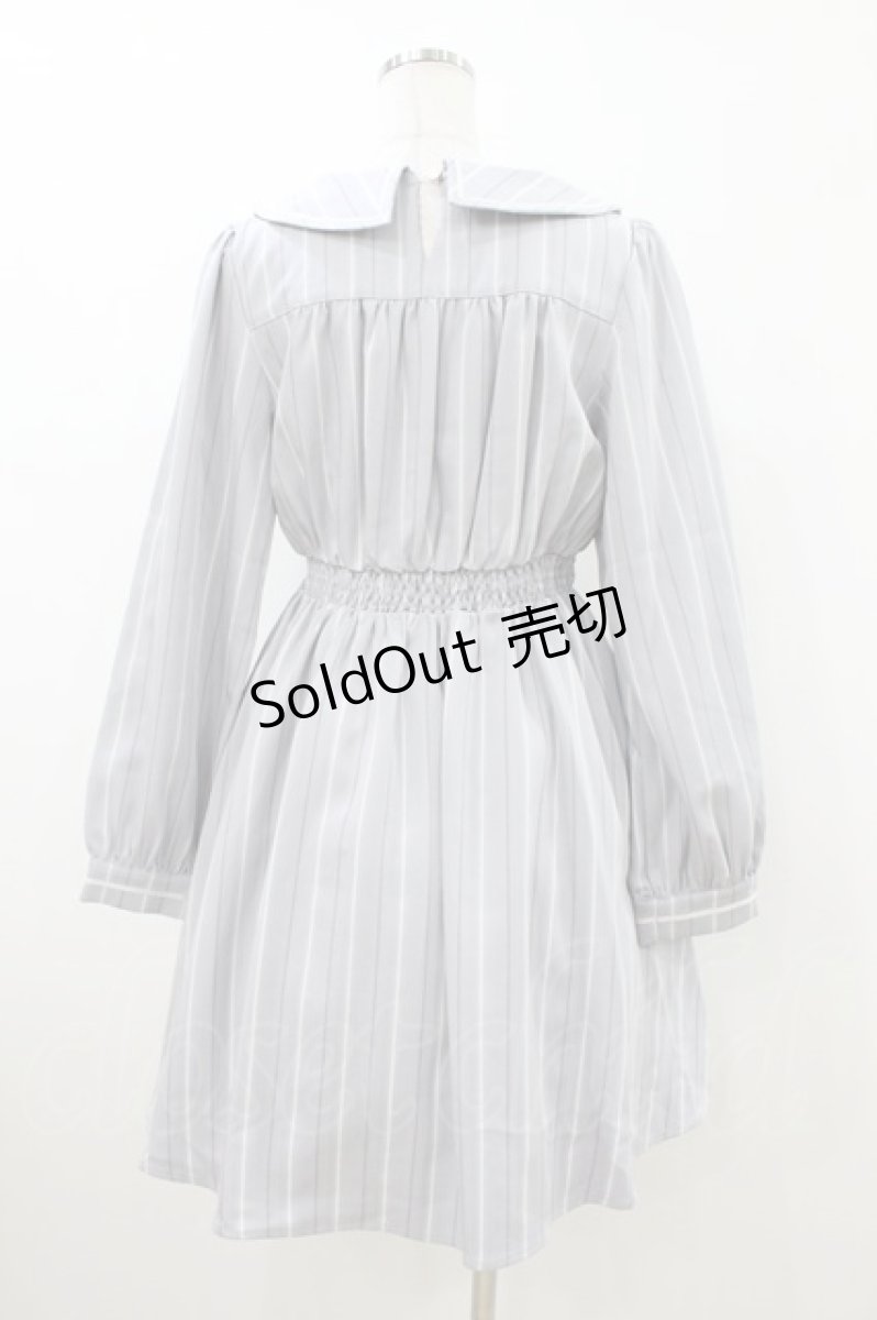 画像2: axes femme POETIQUE / セーラー刺繍ワンピース M グレー H-26-07-12-038-AX-OP-NS-ZH (2)