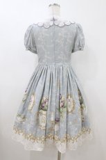 画像2: 仲夏物語（海外ロリータブランド） / Tulip Tea Party 刺繍襟ワンピース S サックス H-26-07-12-039-EL-OP-NS-ZH (2)