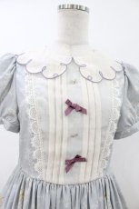 画像3: 仲夏物語（海外ロリータブランド） / Tulip Tea Party 刺繍襟ワンピース S サックス H-26-07-12-039-EL-OP-NS-ZH (3)